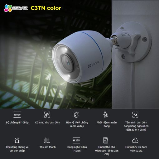 Camera IP Wifi EZVIZ C3TN 1080P Color